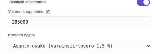 Syötä omat lukusi laskurin kenttiin